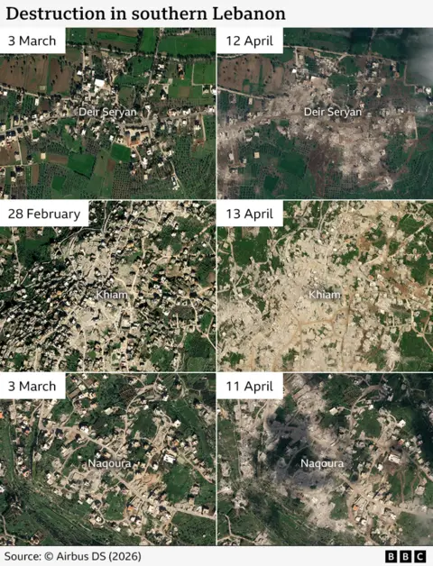 Satellite Evidence Reveals Extensive Destruction in Southern Lebanon Amid Israeli Operations