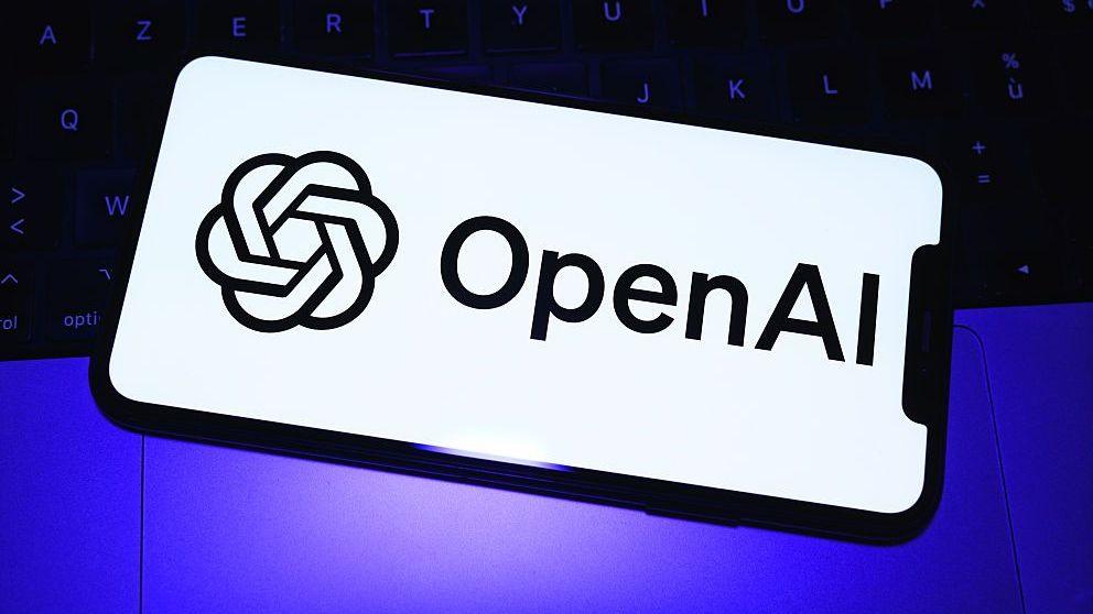 OpenAI logo with code-like patterns