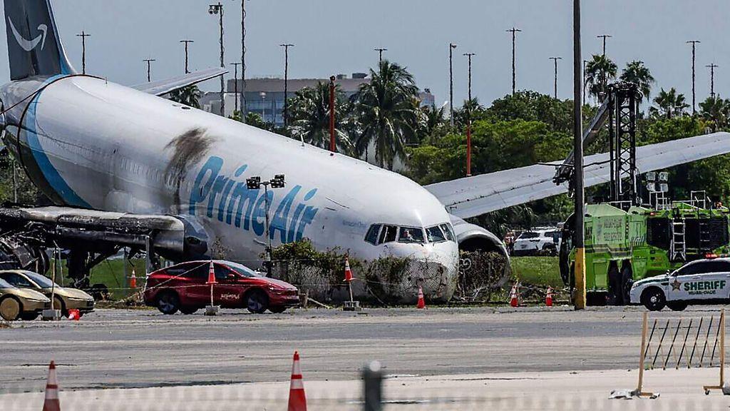 Amazon cargo plane overshot Miami runway after pilot warned of excessive speed
