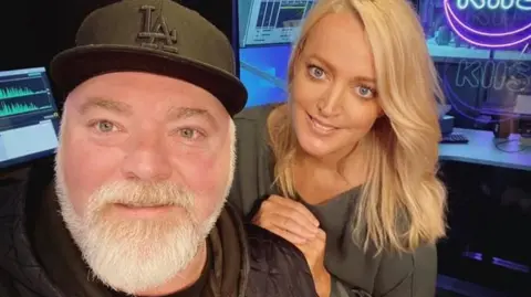 Kyle Sandilands and Jackie O in a broadcast studio