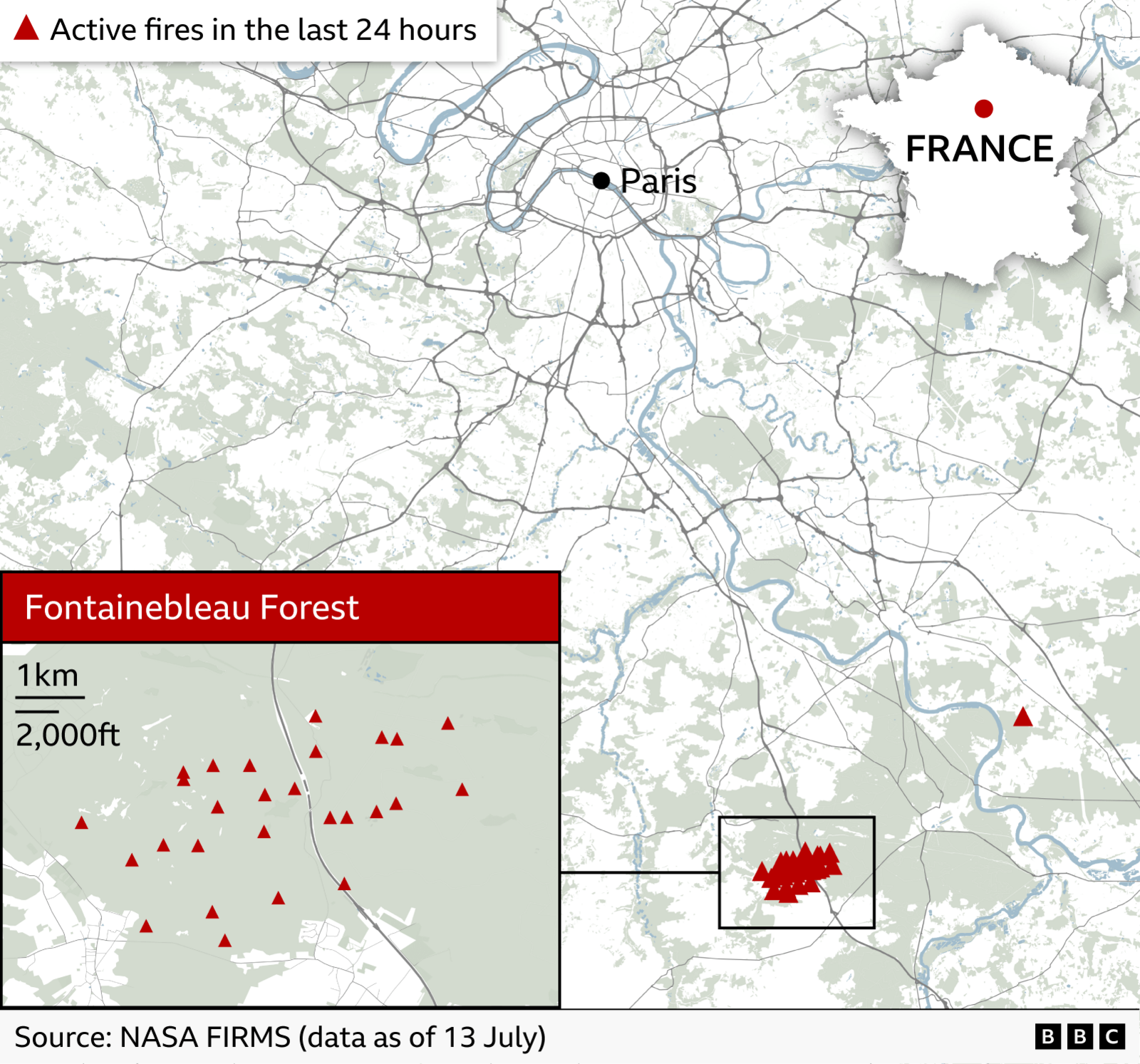 Deliberate Setting Suspected in Massive Fontainebleau Wildfire