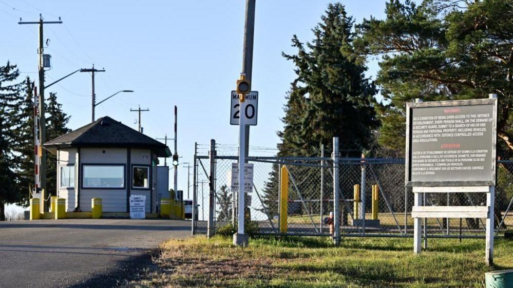 Entrance gate to Wainwright air base