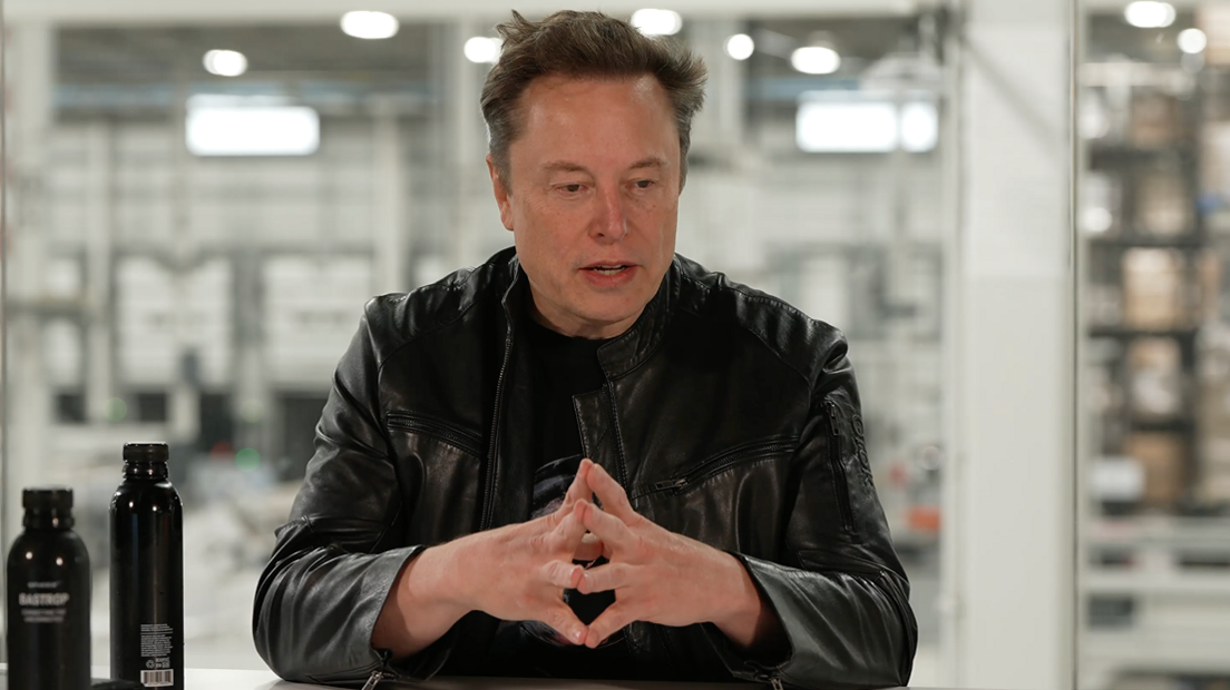 Elon Musk speaking at a SpaceX livestream