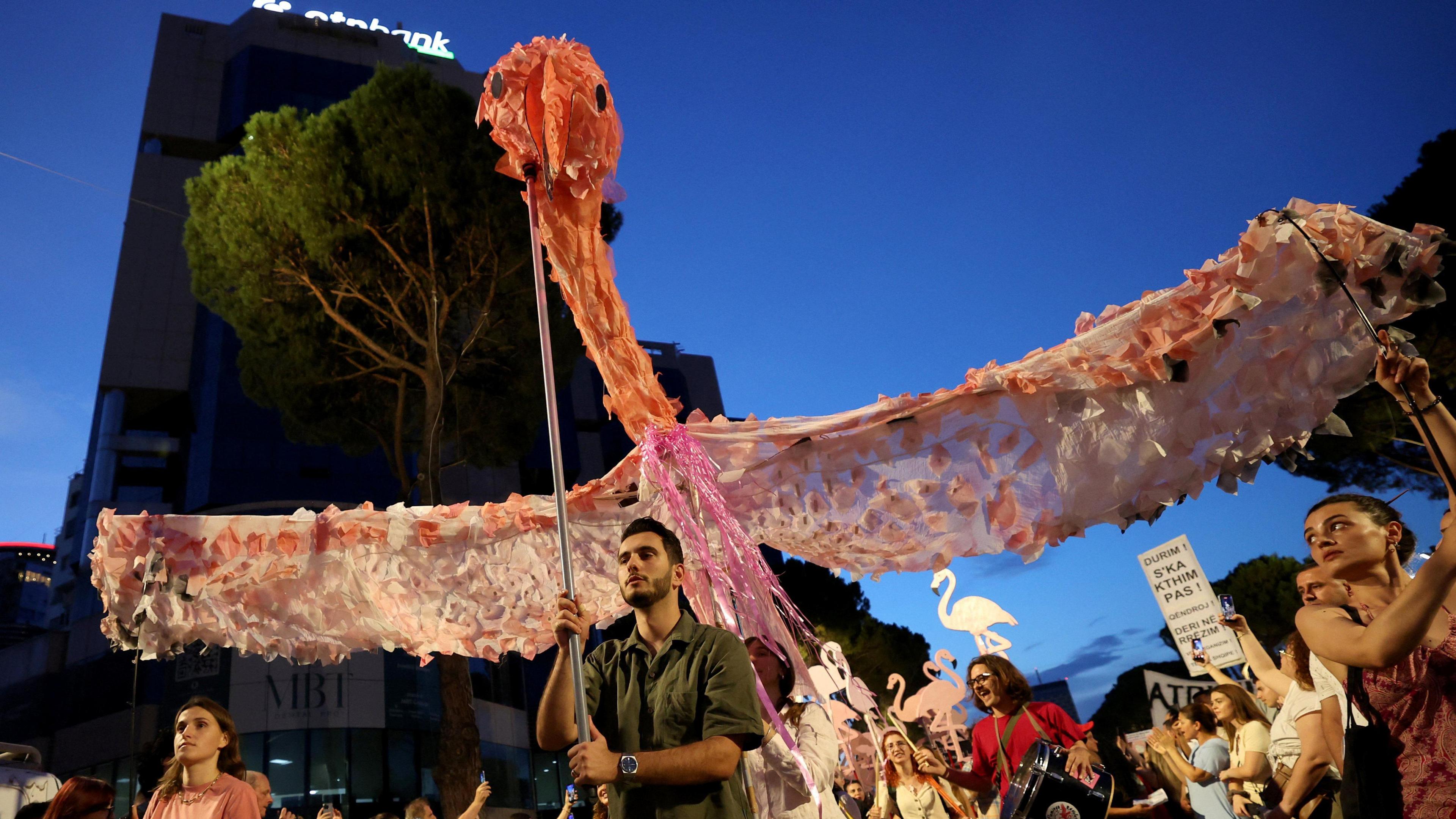 Albania’s Flamingo Revolution: Protesters Demand a PM’s Resignation