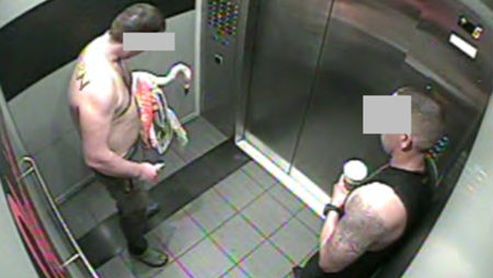Canadian tourist with stolen flamingo