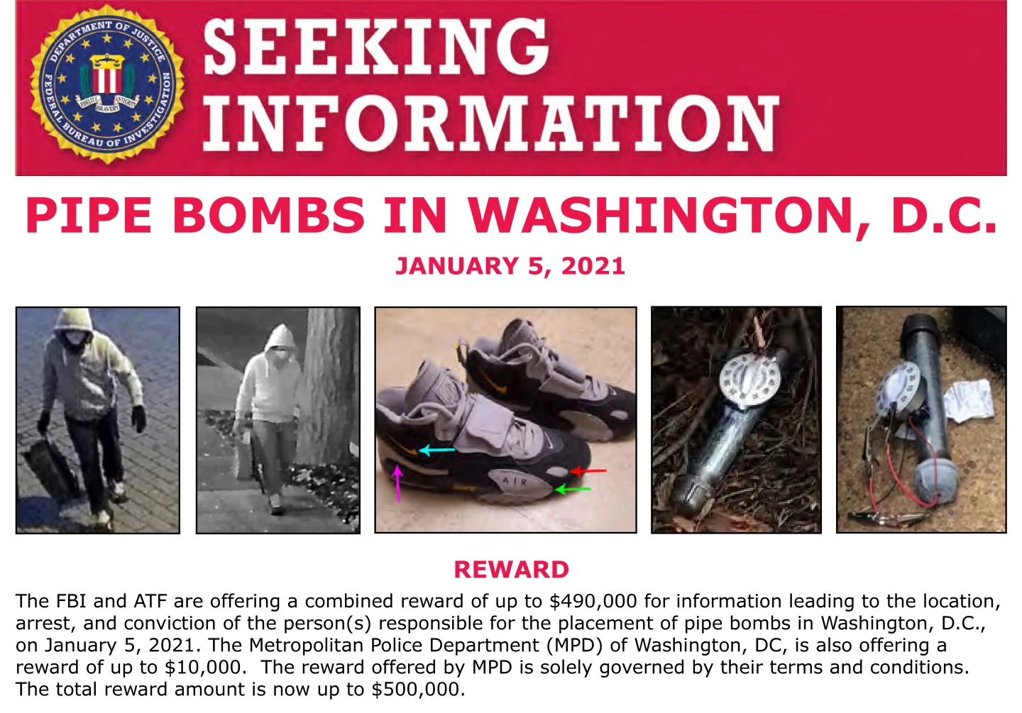 Suspect Arrested in Long-Running FBI Investigation of Pipe Bombs Linked to Capitol Riot